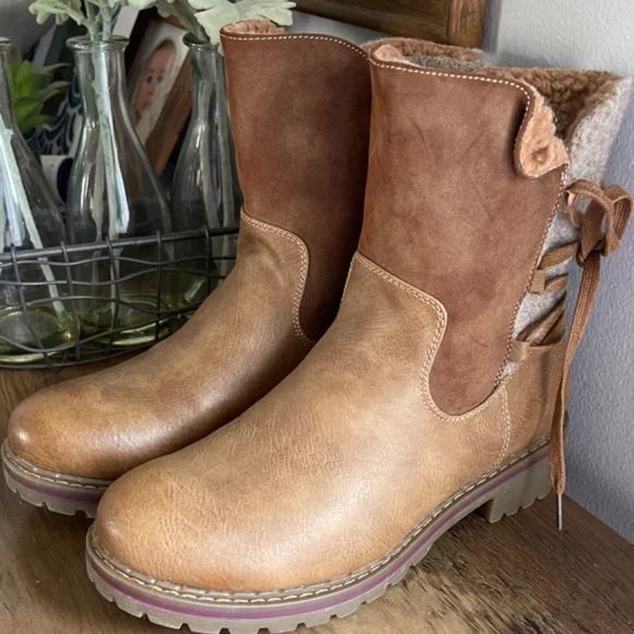 Patrizia Boots By Spring Steps Brown Sherpa Lined Women’s Size 6 - Picture 11 of 12